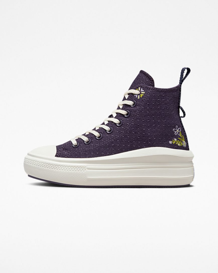 Topanky Na Platforme Converse Chuck Taylor All Star Move Autumn Embroidery Vysoke Damske Nachový | SK QYKHO5